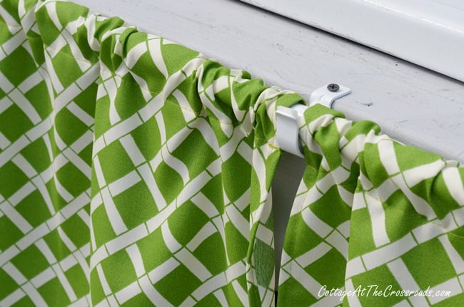 Potting bench skirt | cottage at the crossroads