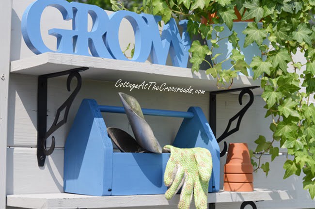 Potting bench skirt | cottage at the crossroads