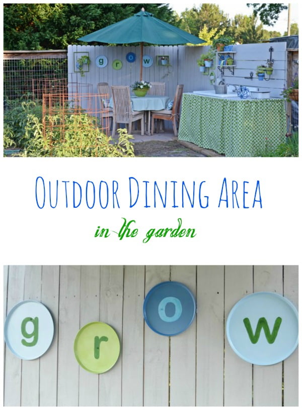 Outdoor dining area in the garden | cottage at the crossroads