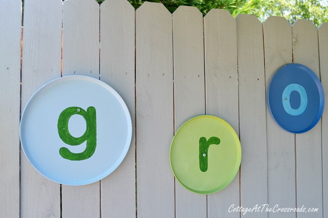 G r o w letters on fence panels | cottage at the crossroads