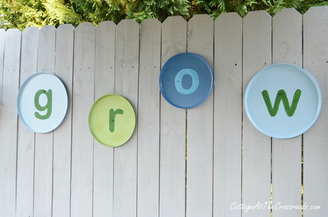 G r o w letters on fence panels | cottage at the crossroads