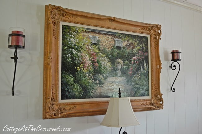 Garden painting | cottage at the crossroads