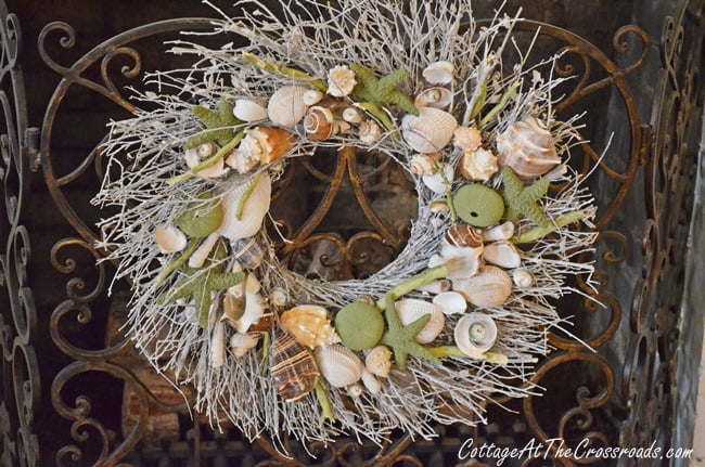 Seashell wreath | cottage at the crossroads