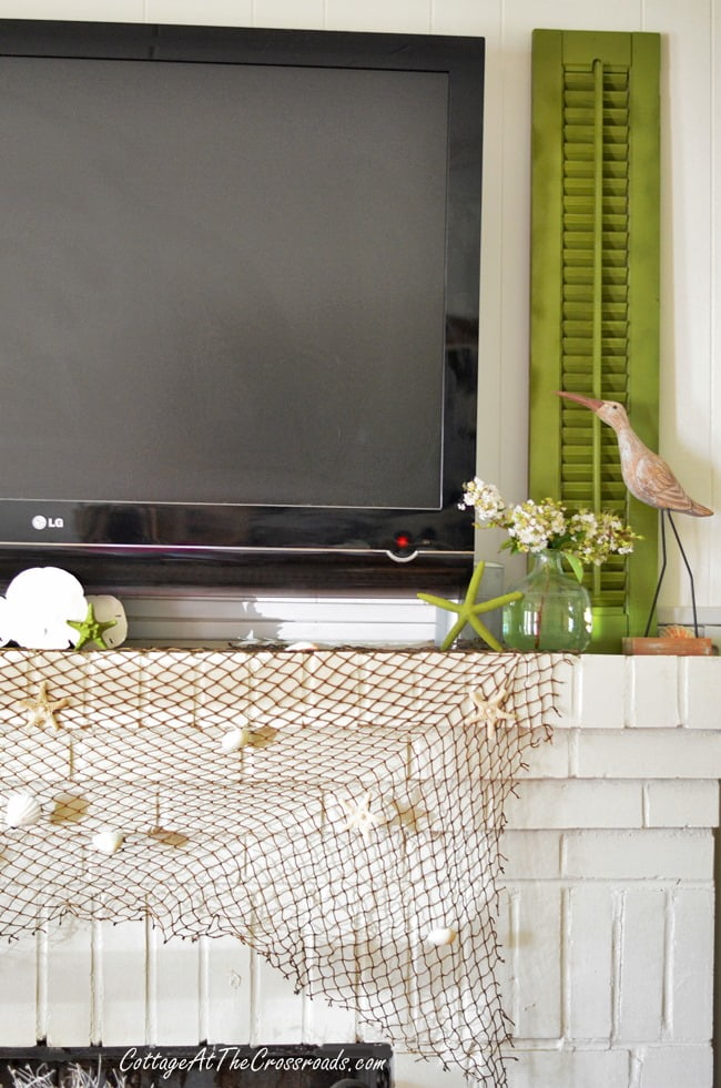 Using shutters around a flat screen tv | cottage at the crossroads