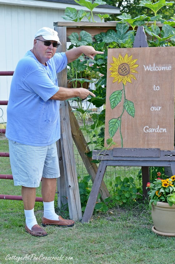 Wooden garden sign | cottage at the crossroads