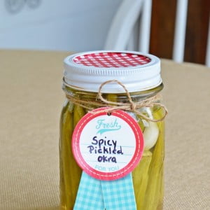 Spicy pickled okra