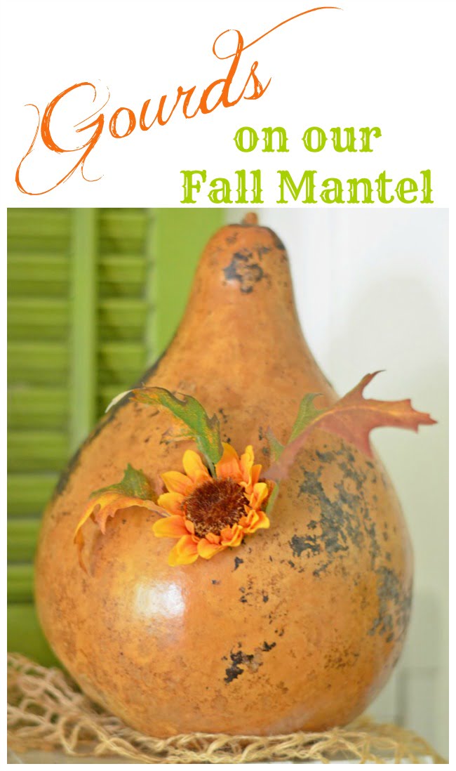 Gourds on our fall mantel | cottage at the crossroads