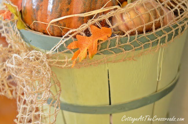 Painted tall bushel baskets | cottage at the crossroads