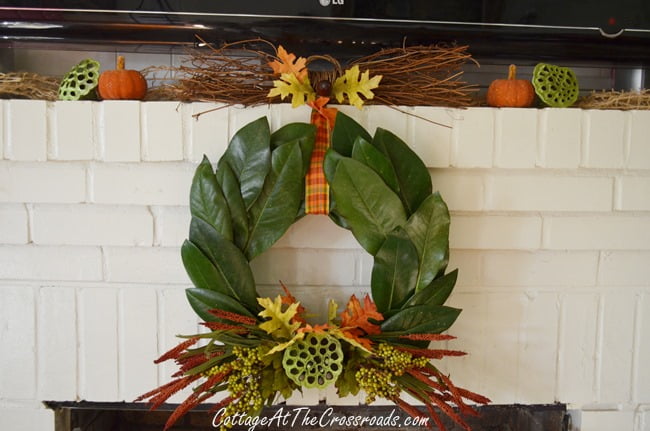 Fall mantel | cottage at the crossroads