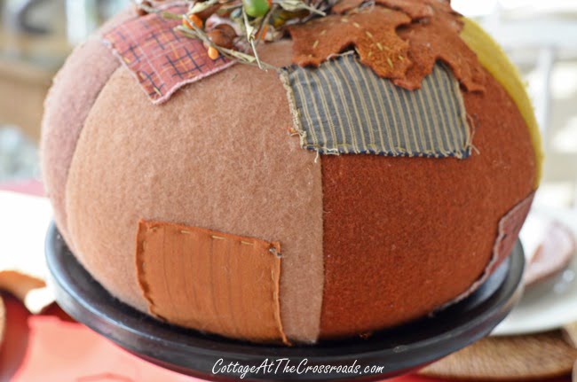 Vintage patchwork pumpkin | cottage at the crossroads