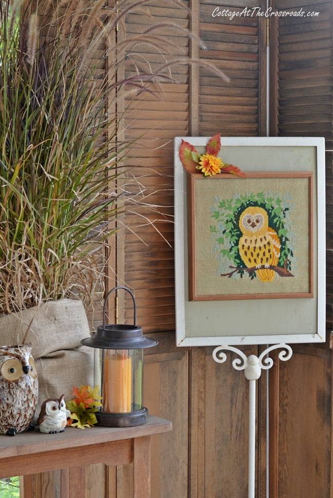 Vintage owl needlework | cottage at the crossroads