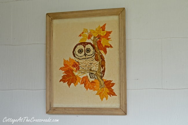 Vintage owl needlework | cottage at the crossroads