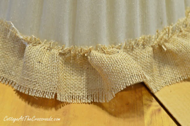 Diy ruffled burlap shade | cottage at the crossroads