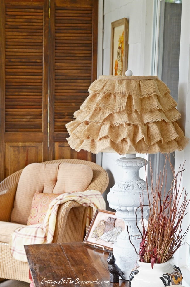 Diy ruffled burlap shade