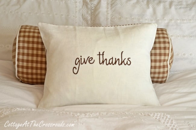 Give thanks pillow | cottage at the crossroads