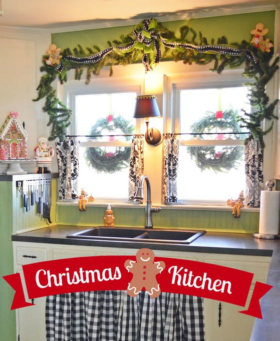 Christmas kitchen with a gingerbread theme | cottage at the crossroads