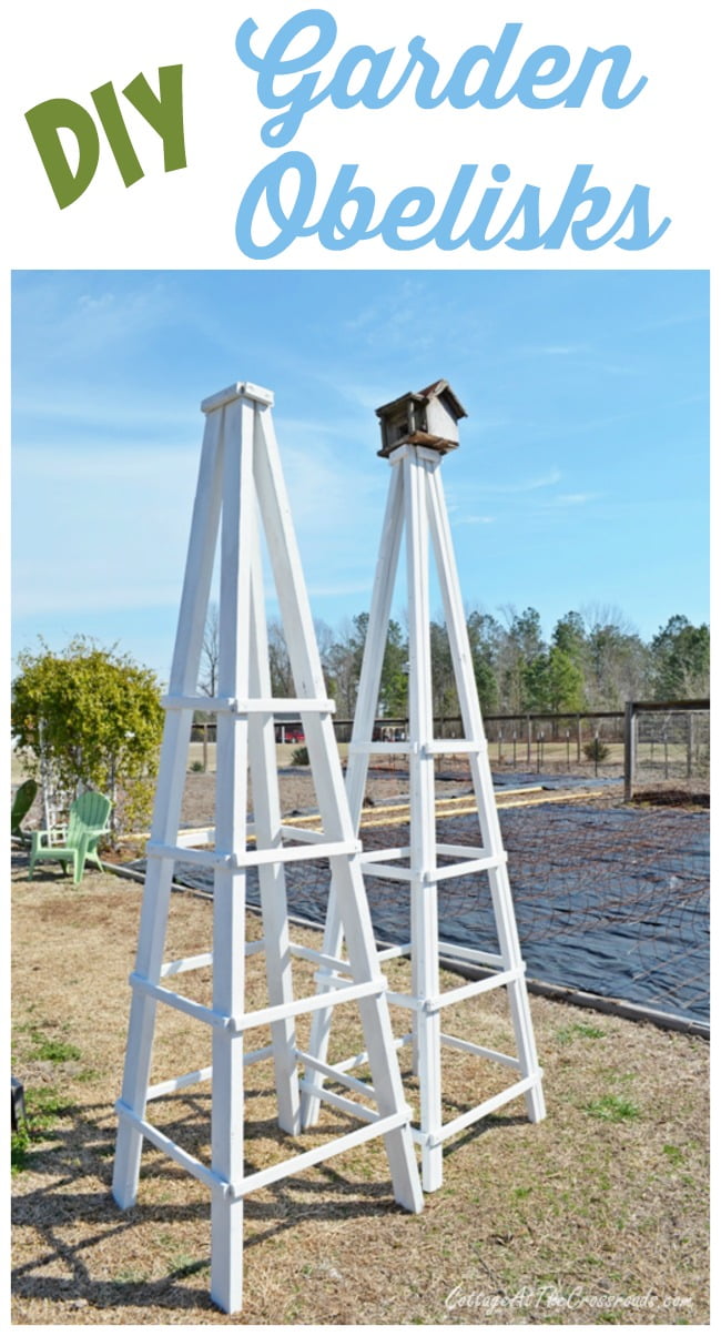 Diy garden obelisks | cottage at the crossroads