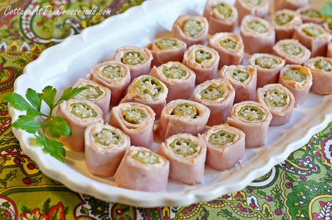 Pickled okra and ham rollups | cottage at the crossroads