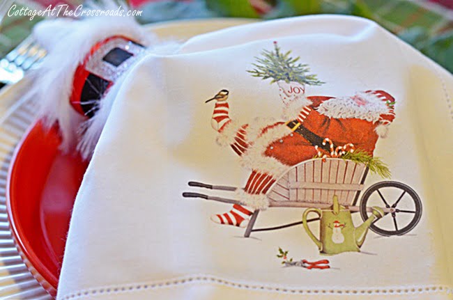 Gardening santa tablescape | cottage at the crossroads