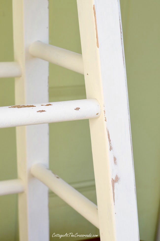 Wooden stool painted with chalky paint | cottage at the crossroads