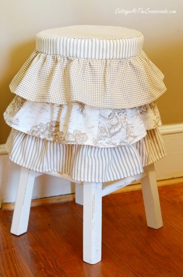 Ruffled Stool Cover in the Shop! - Cottage at the Crossroads