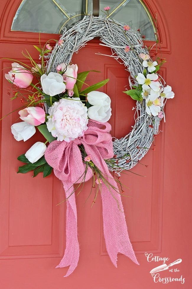 Pink spring wreath