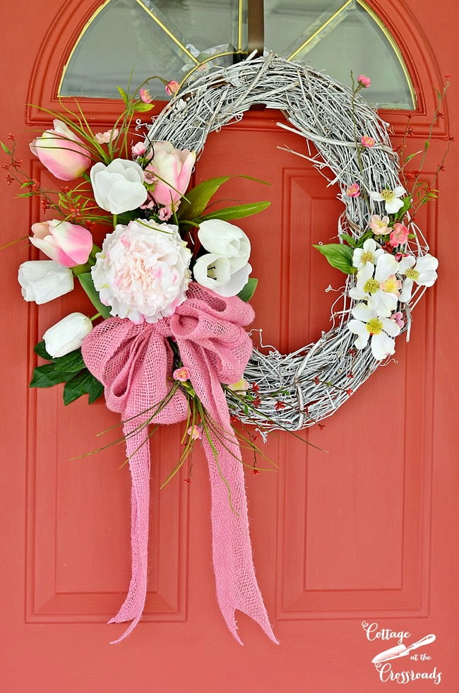 Pink spring wreath