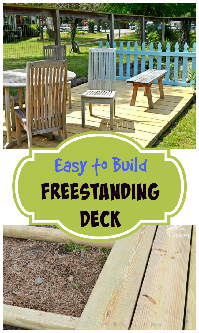 An easy to make freestanding deck for your yard or garden | cottage at the crossroads