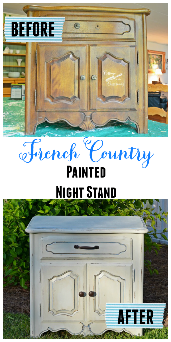 French country night stand painted with reclaim paint | cottage at the crossroads