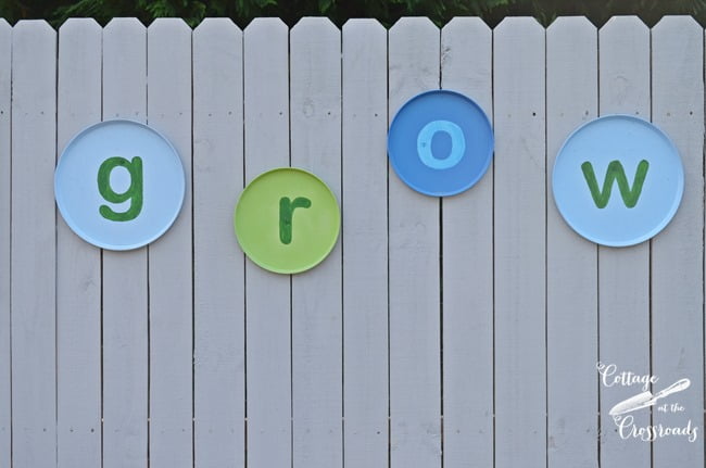 Grow letters made from stove covers | cottage at the crossroads