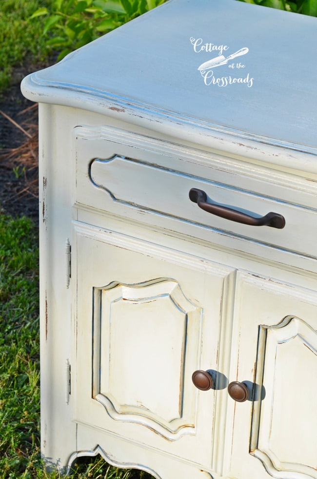 French country painted night stand | cottage at the crossroads