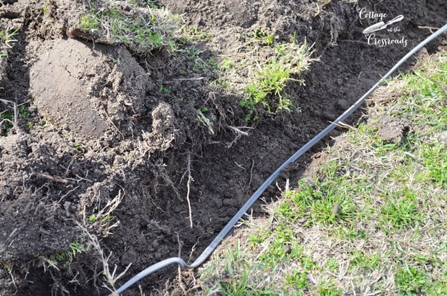 Electrical wire in a trench