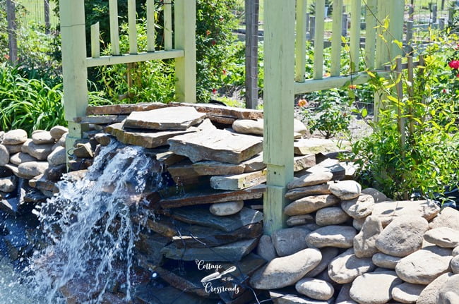 Diy garden waterfall | cottage at the crossroads