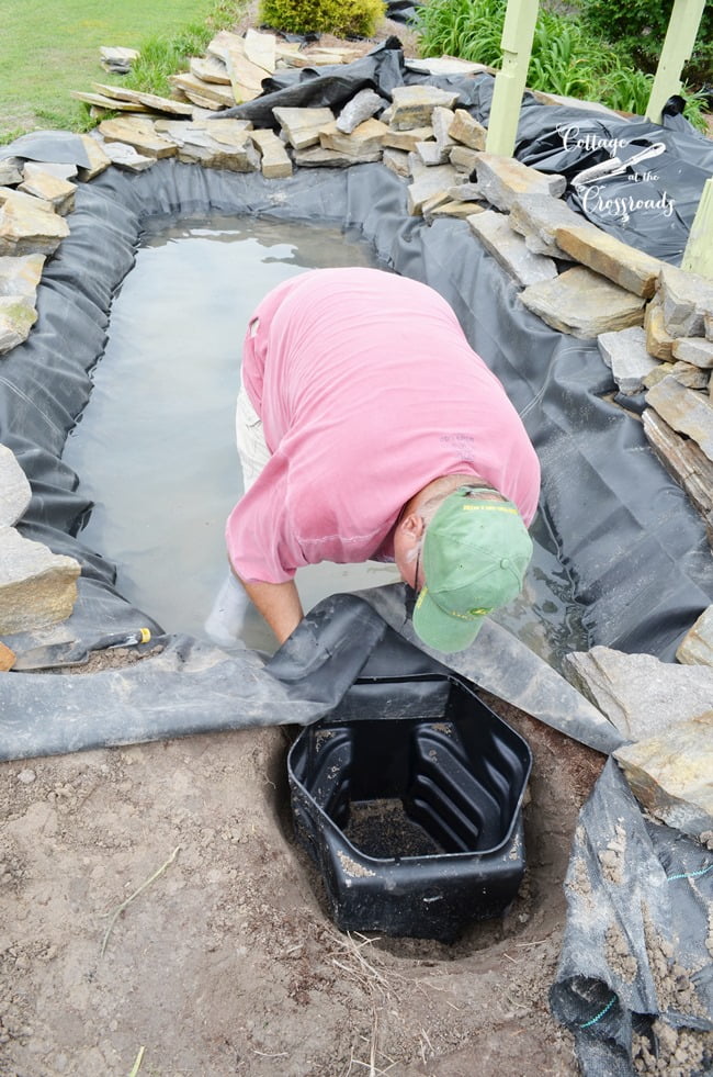 Building a garden waterfall | cottage at the crossorads