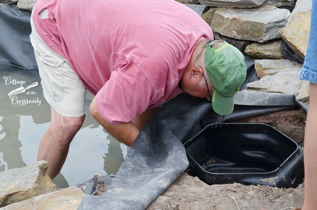 Building a garden waterfall | cottage at the crossroads