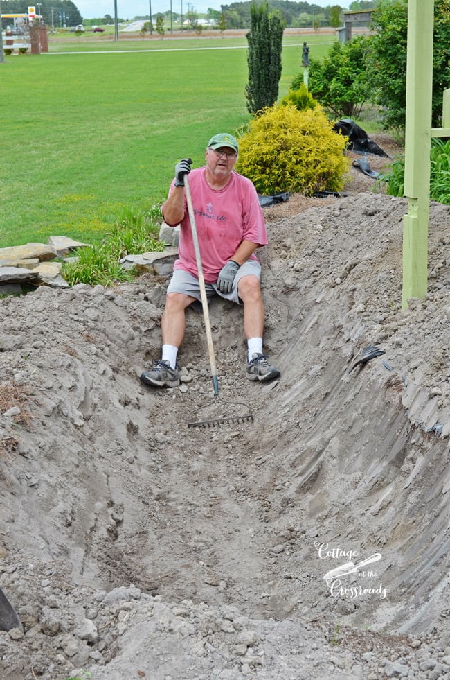 Building a garden waterfall | cottage at the crossroads