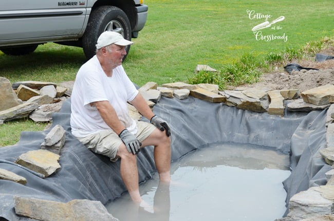 Building a garden waterfall | cottage at the crossroads