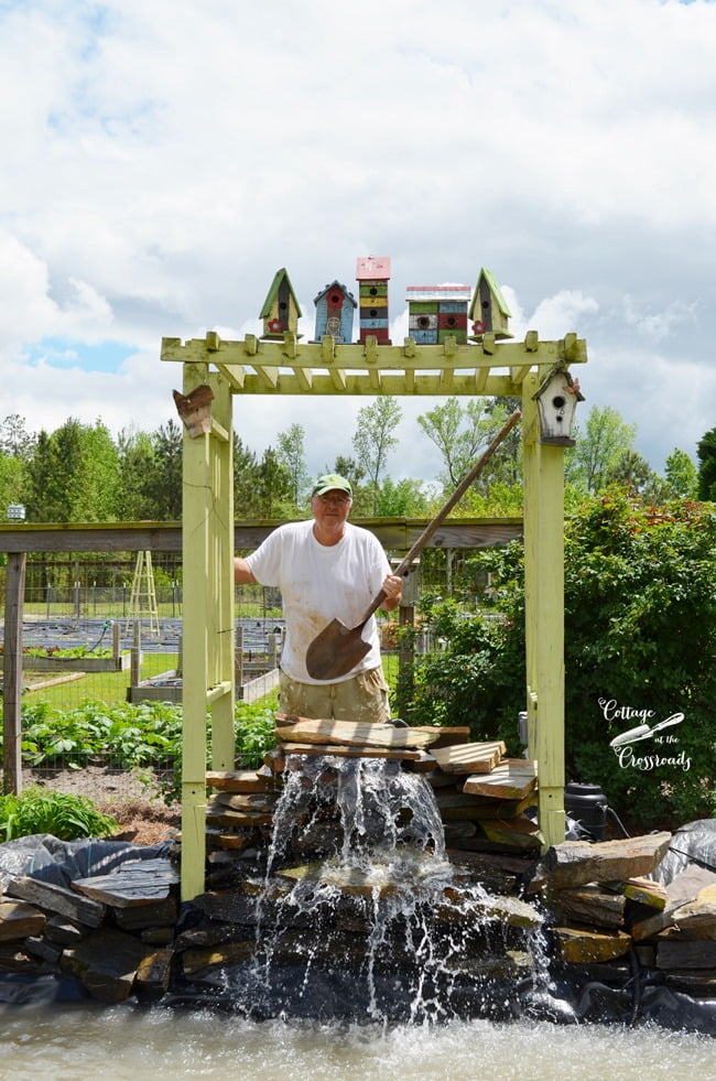Building a garden waterfall | cottage at the crossroads