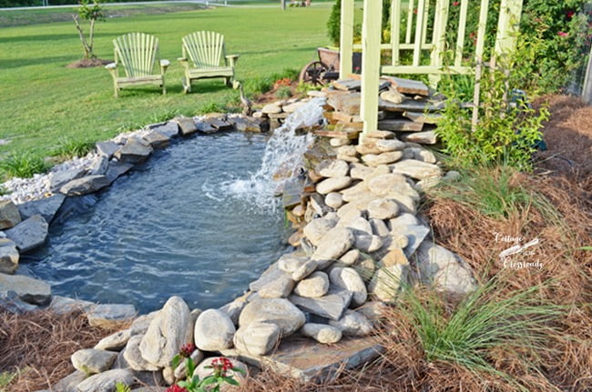 Building a garden waterfall | cottage at the crossroads