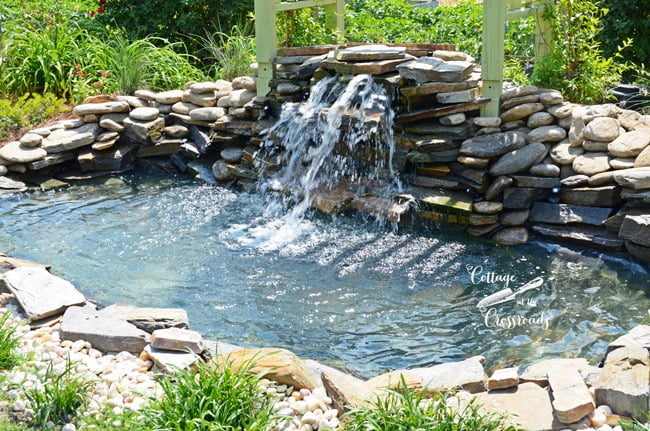 Diy garden waterfall | cottage at the crossroads