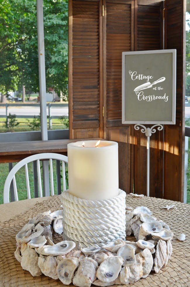 How to make an oyster shell candle ring | cottage at the crossroads