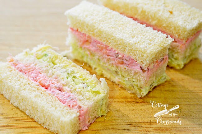 How to make ribbon finger sandwiches | cottage at the crossroads