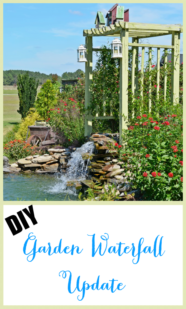 Diy garden waterfall update | cottage at the crossroads