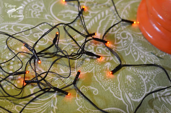 Battery operated orange halloween lights | cottage at the crossroads