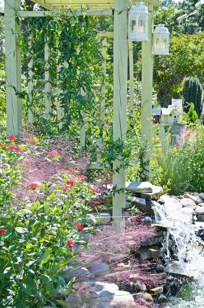 Diy garden waterfall | cottage at the crossroads