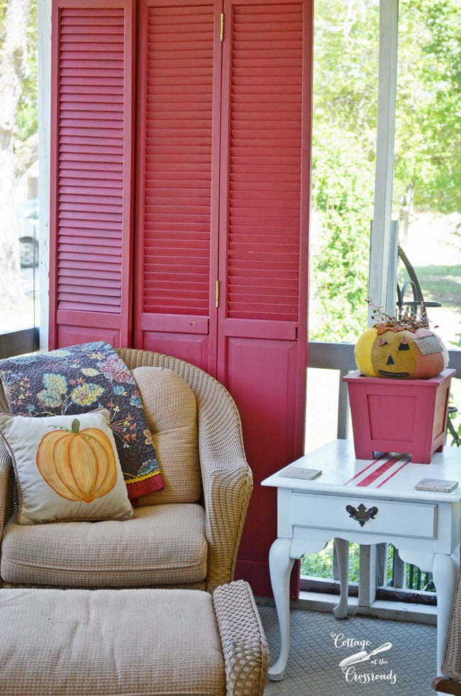 Painted repurposed closet doors | cottage at the crossroads