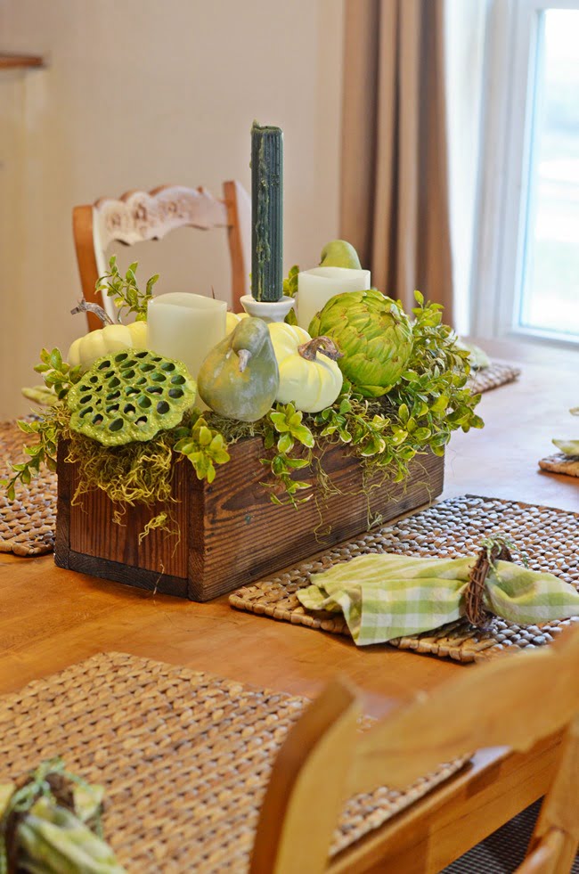 Fall pine box centerpiece | cottage at the crossroads