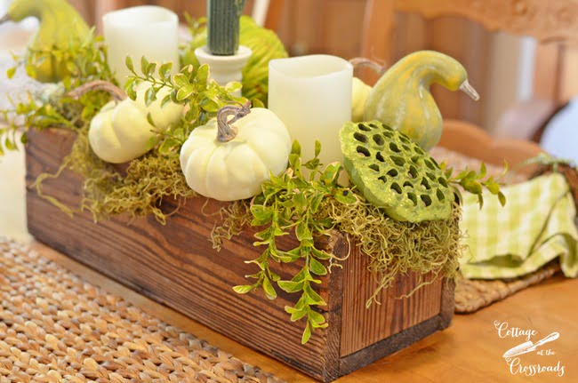 Fall pine box centerpiece | cottage at the crossroads