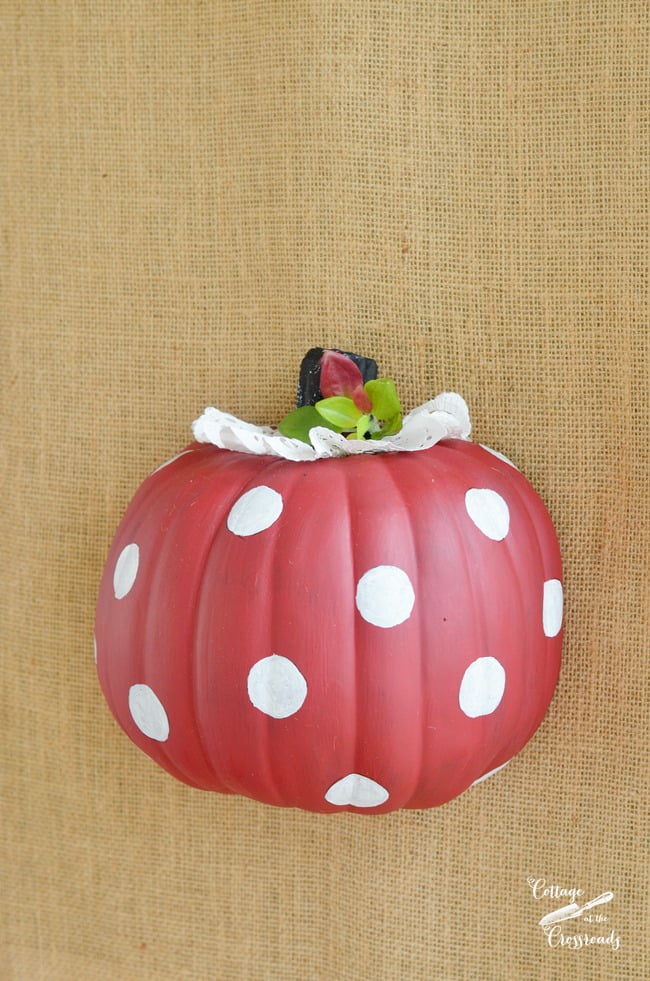 Polka dot pumpkin | cottage at the crossroads