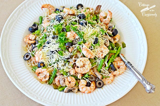 Scrumptious shrimp pasta | cottage at the crossroads